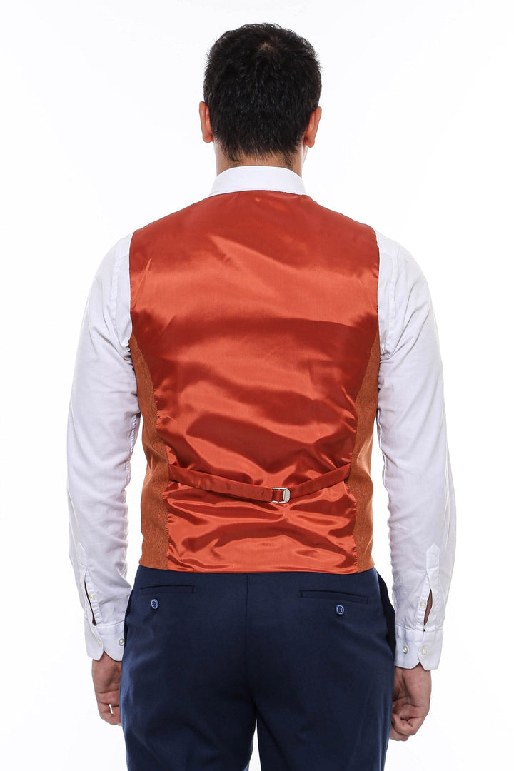 WSS Orange V Neck Men Vest  - Pátra