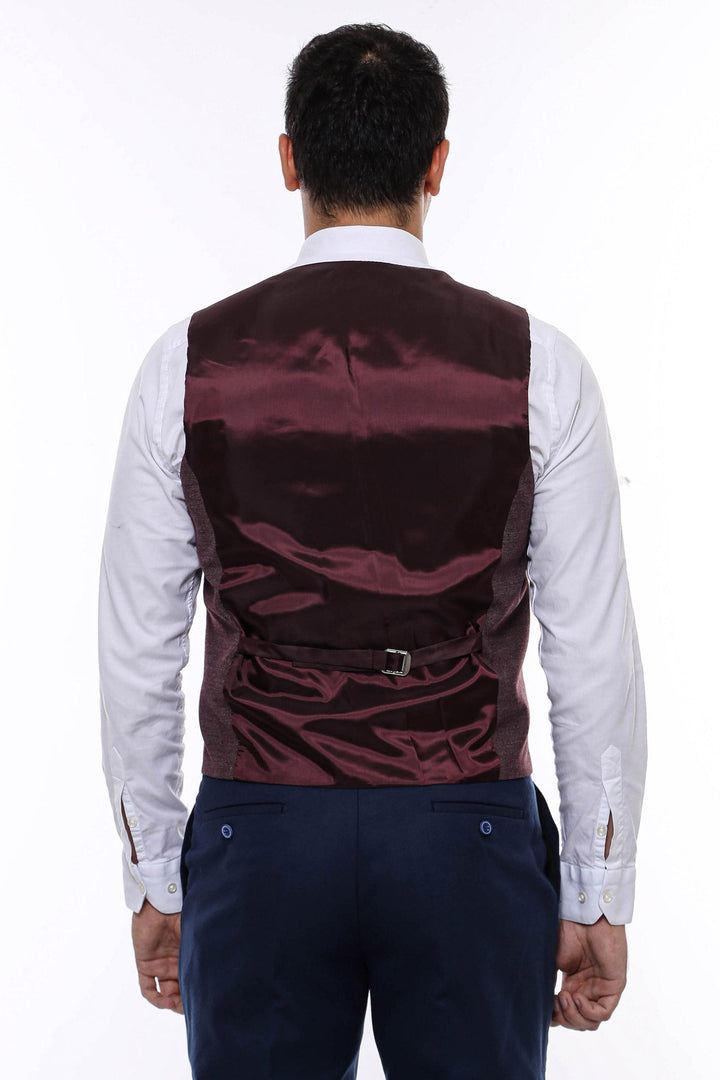 WSS Brown V Neck Men Vest  - Homestead