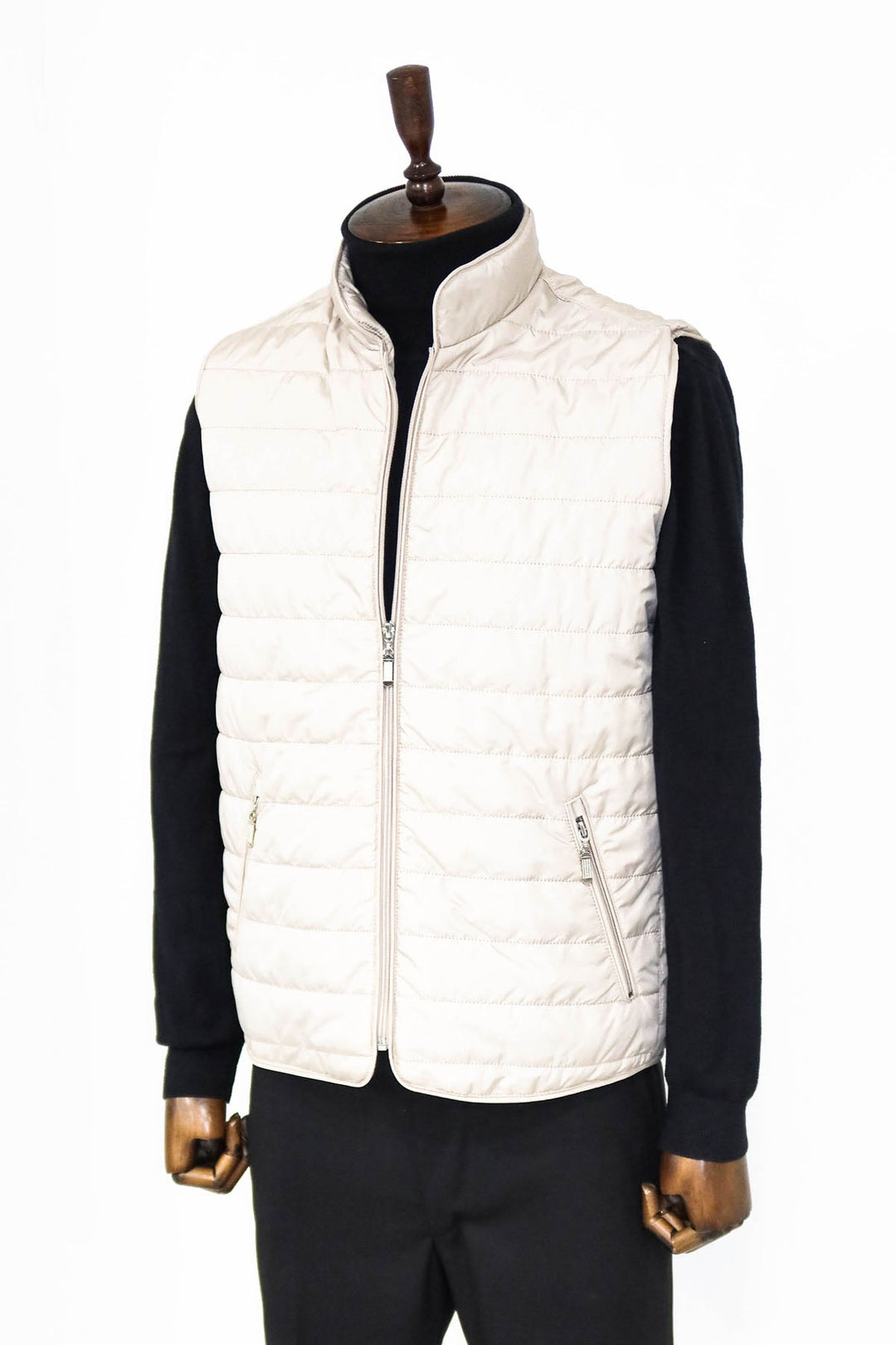 WSS Quilted Sleeveless Beige Men Down Vest  - Niederkassel