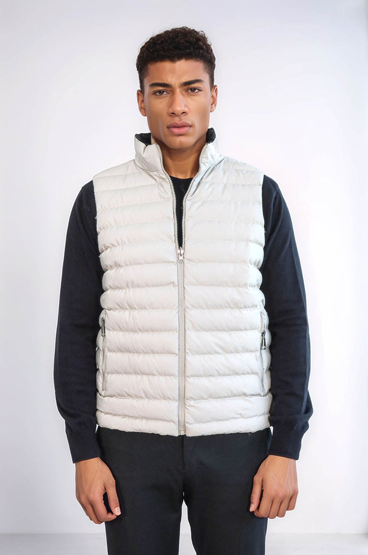 WSS Reversible Puffer Cream Men Down Vest  - Toms River