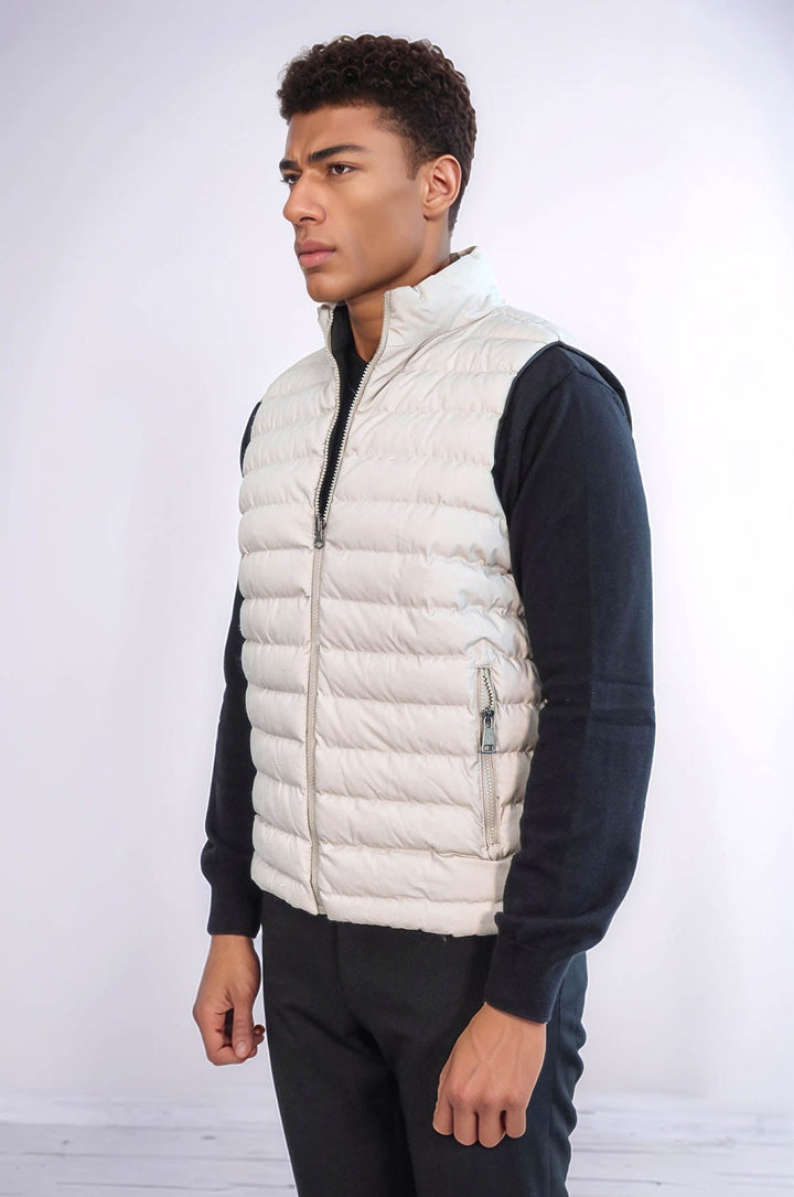 WSS Reversible Puffer Cream Men Down Vest  - Toms River