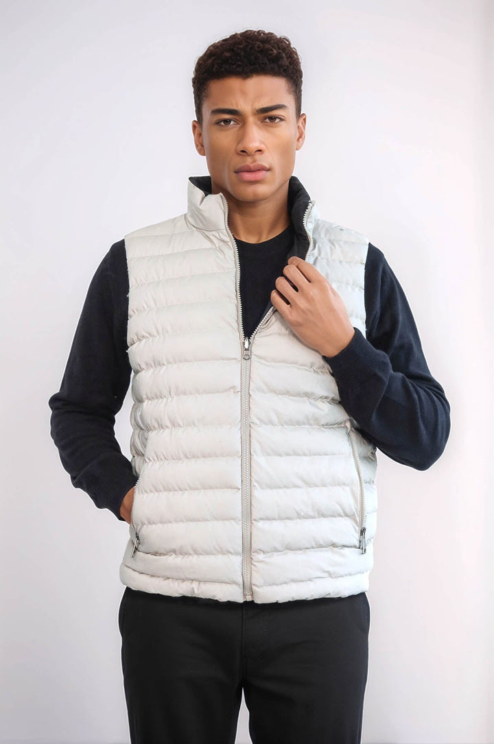 WSS Reversible Puffer Cream Men Down Vest  - Toms River