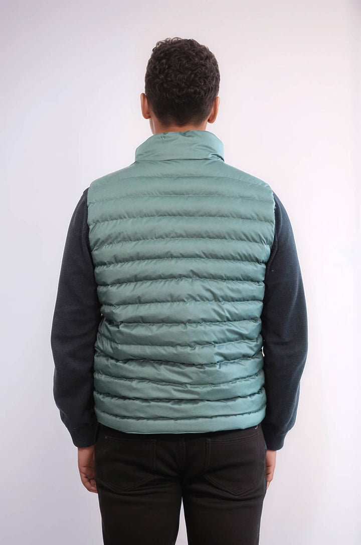 WSS Reversible Puffer Oil Green Men Down Vest  - San Juan