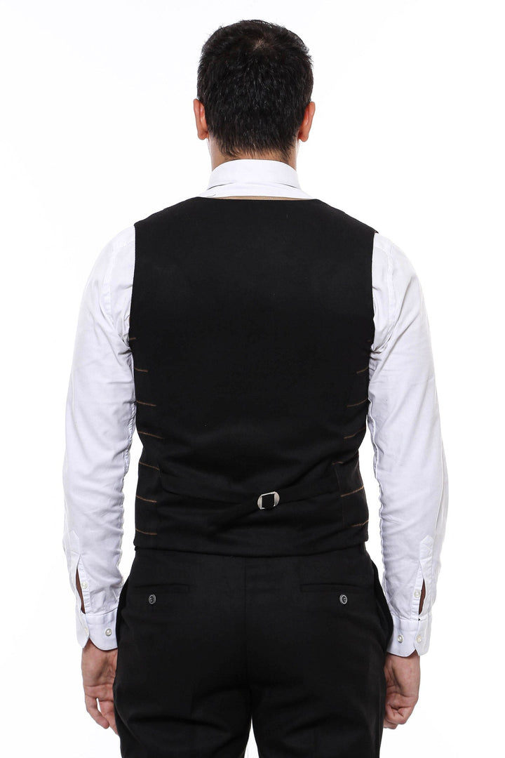 WSS Black Men Vest Pants Set  - Germantown
