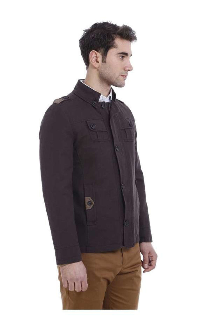 WSS Epaulette 4 Pockets Washed Brown Coat- - Saratoga Springs