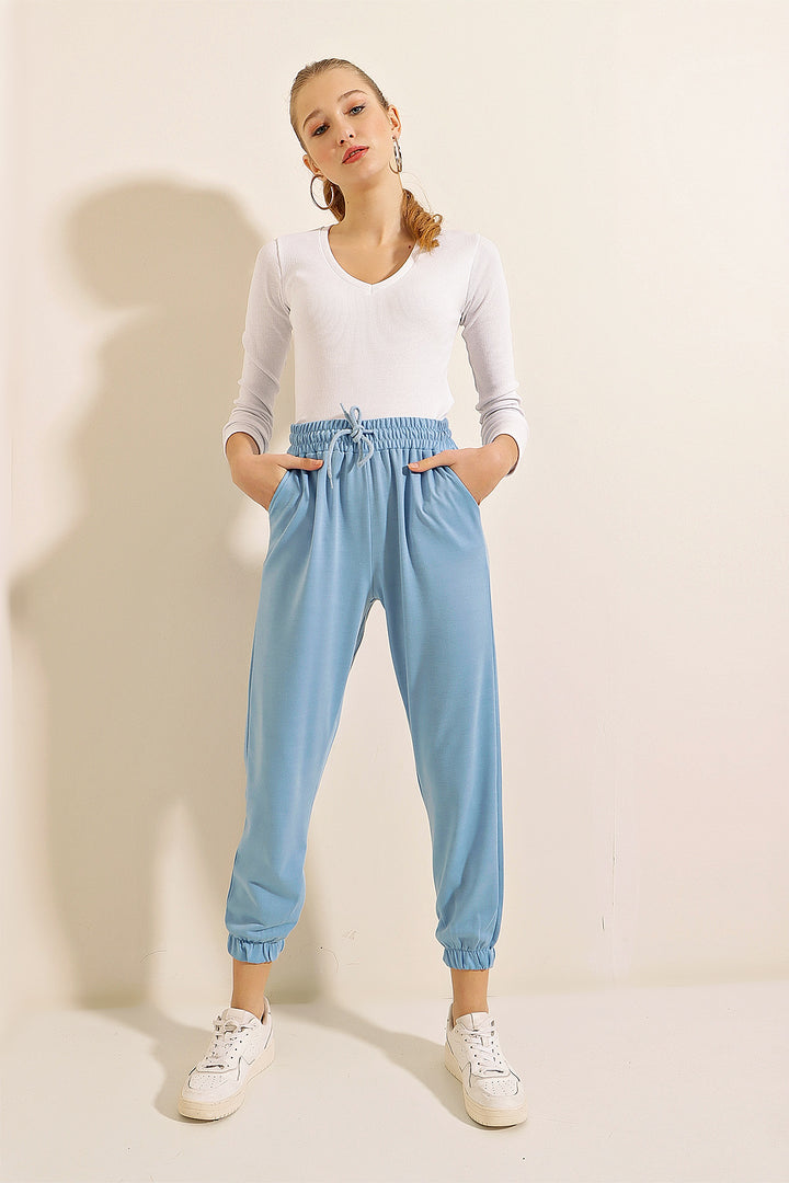 BGD Women Sweatpants Bottoms - Light Blue - Ivry-sur-Seine