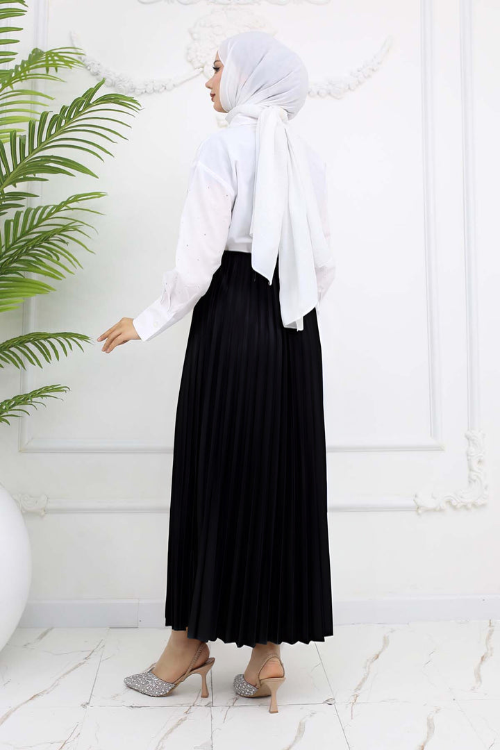 BNG Women Piliseli Etek Siyah 4560 - York