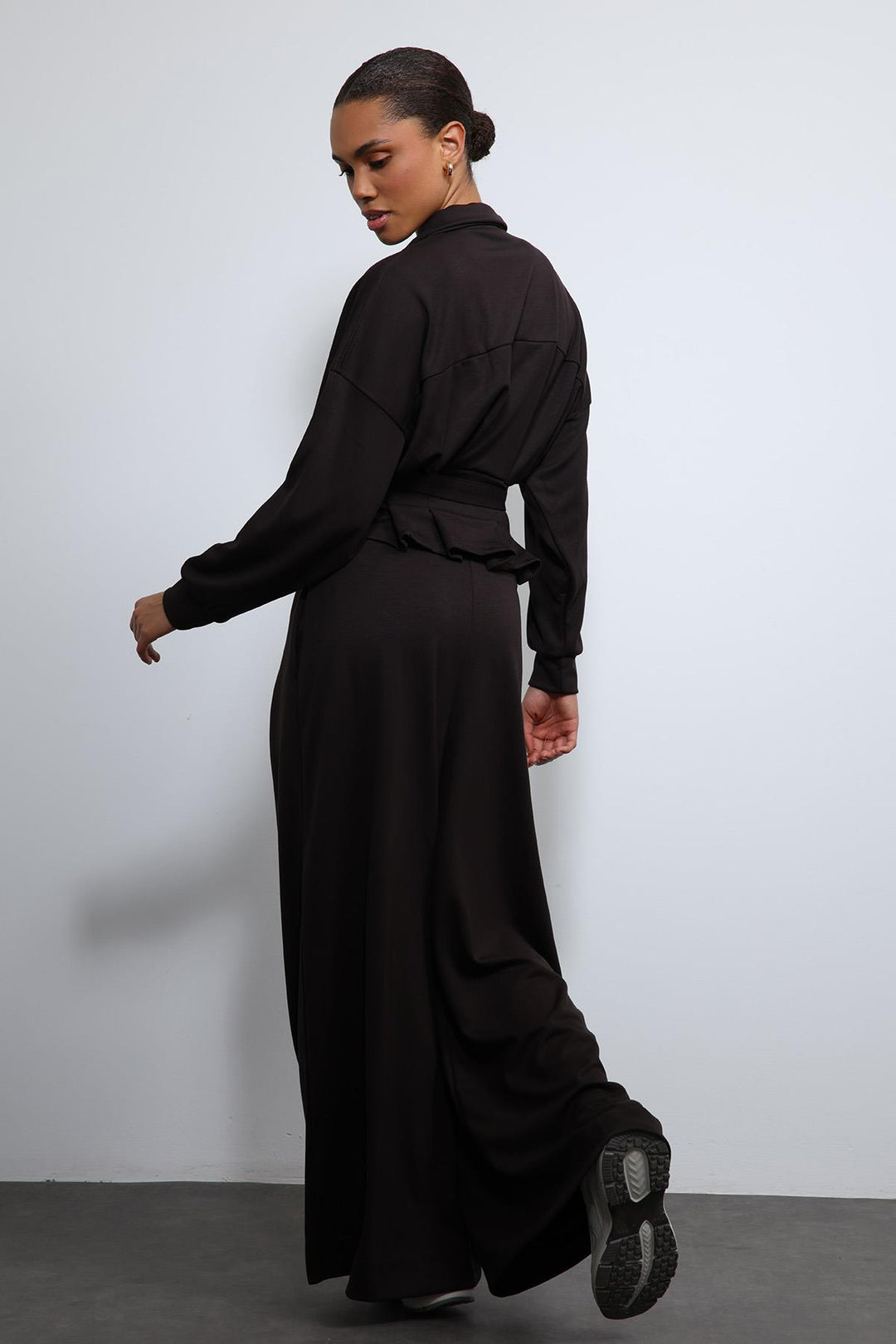 ANT Antioch Acı Kahve Bel Kemerli Geniş Paça Pantolonlu Takım - North Charleston