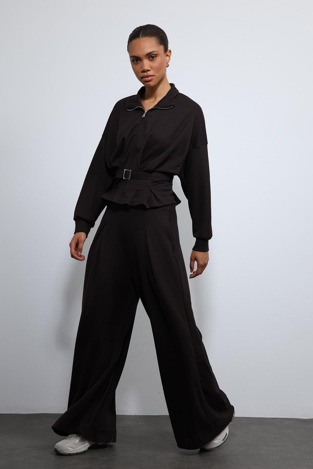 ANT Antioch Acı Kahve Bel Kemerli Geniş Paça Pantolonlu Takım - North Charleston