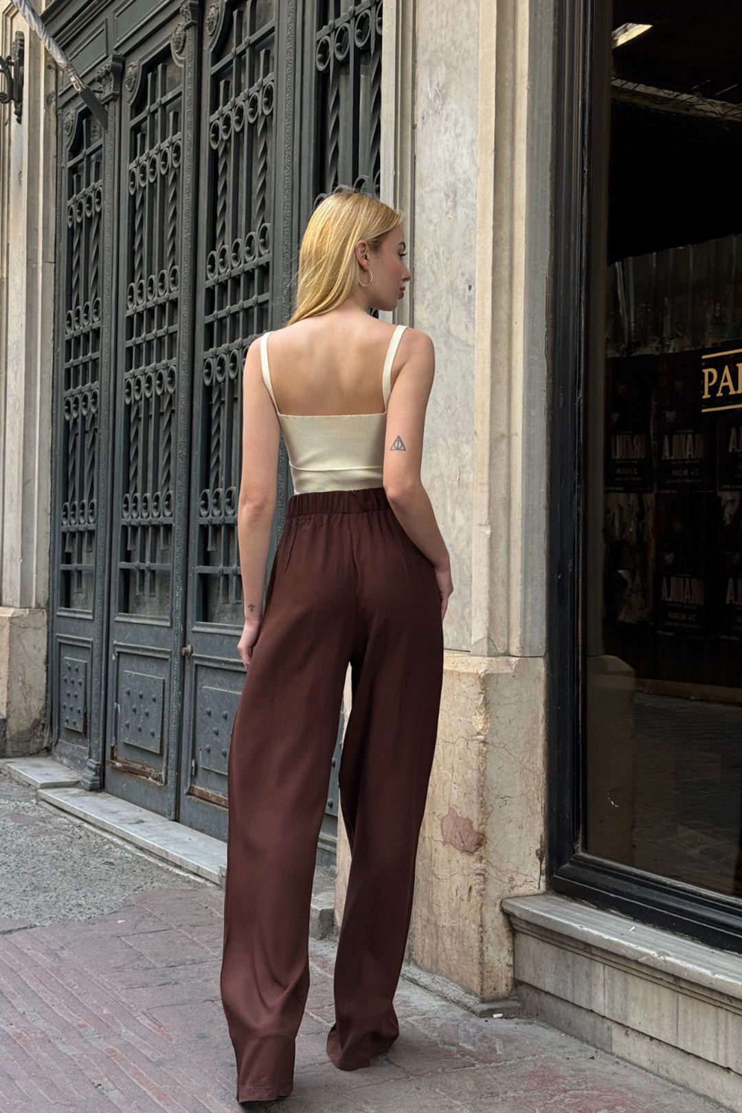 Bitter Coffee High Waisted Wide Leg Palazzo Summer Pants BCPK-2510000 - North Port