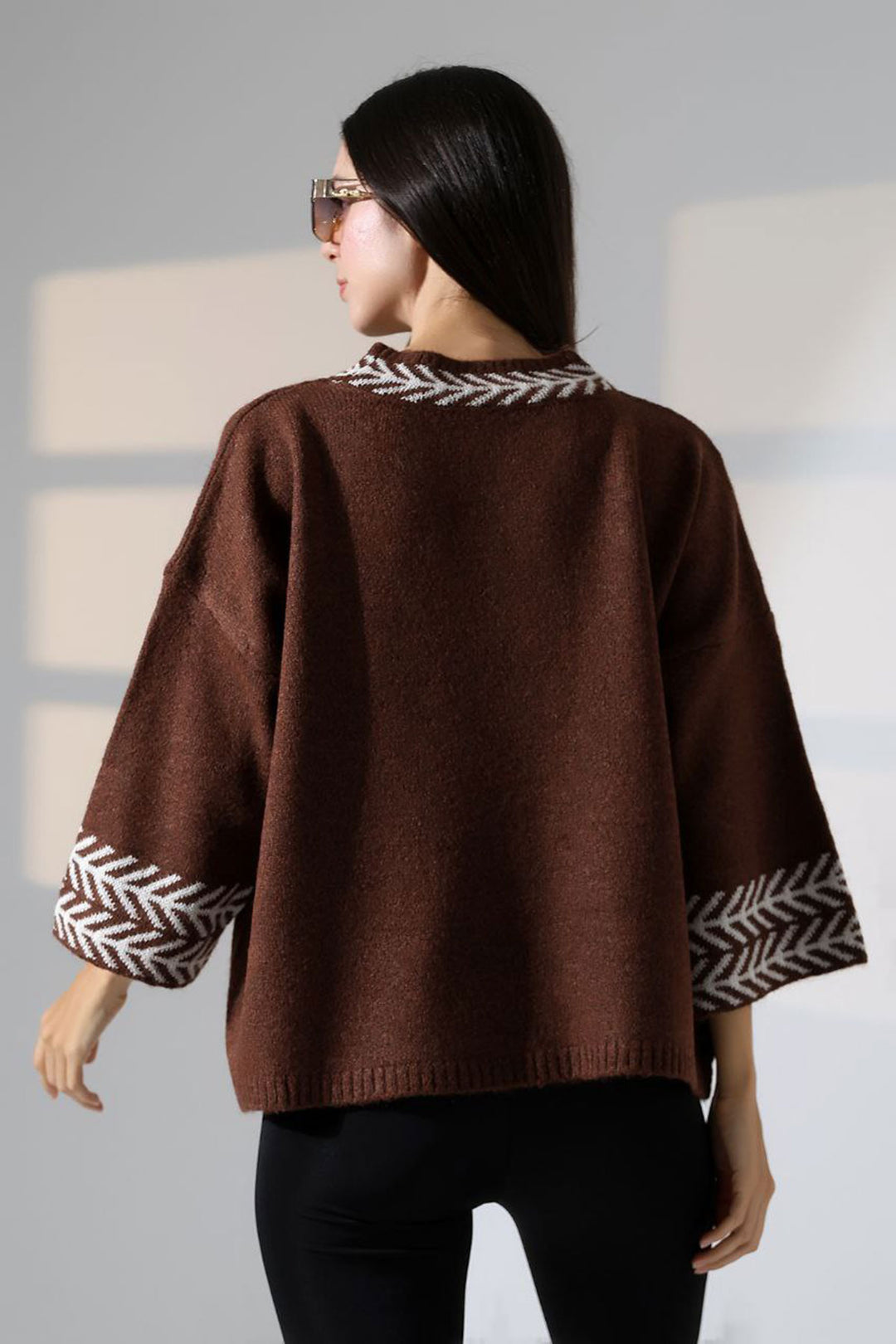 Bitter Coffee Bicycle Neck Patterned Sweater BCES-252038 - Marcianise