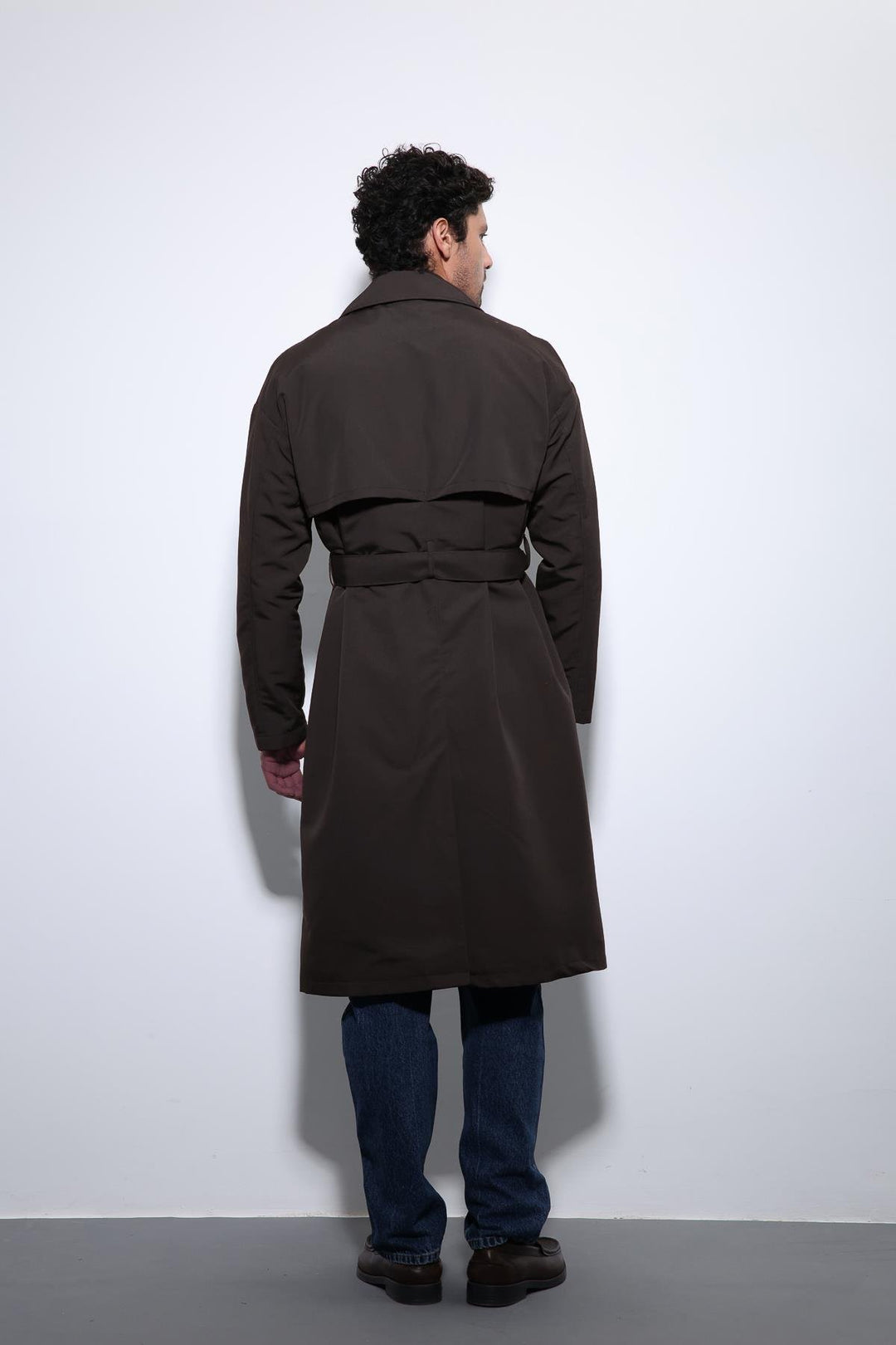 ANT Antioch Bitter Coffee Wrap Closure Belted Trench Coat - Carmen