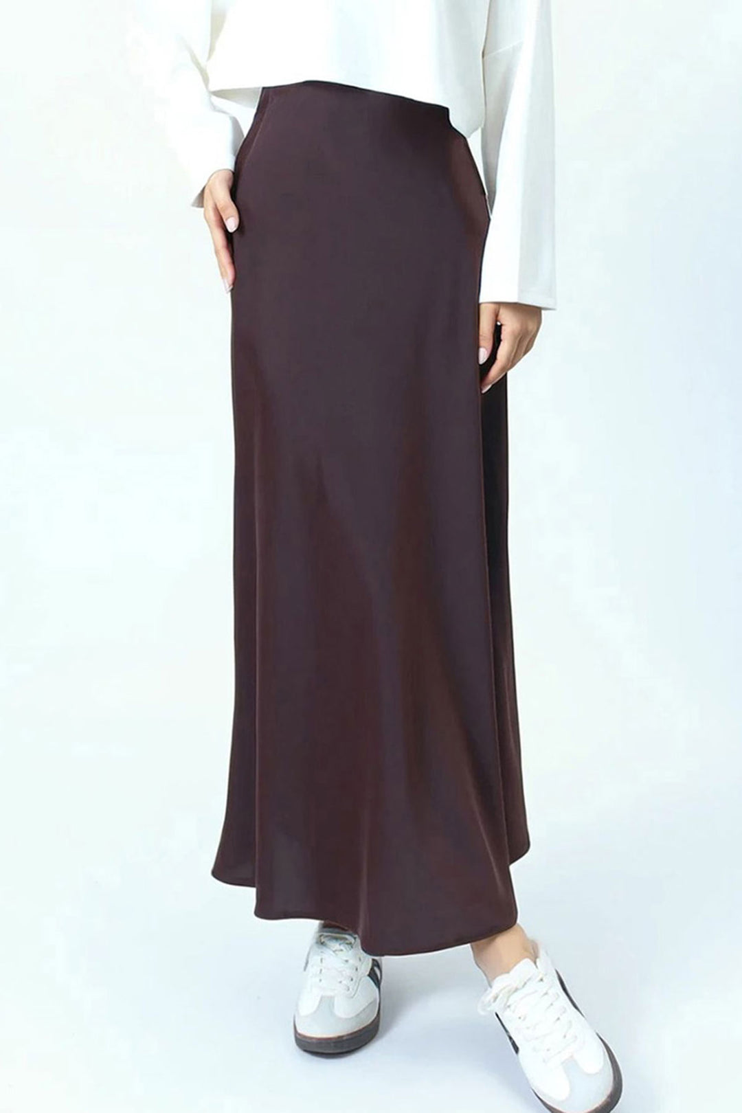 Bitter Coffee High Waisted Basic Satin Skirt BCHCA-251231 - Halle