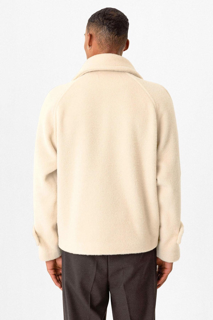ANT Antioch Open Beige Wrap Crop Fit Men's Coat - La Presa