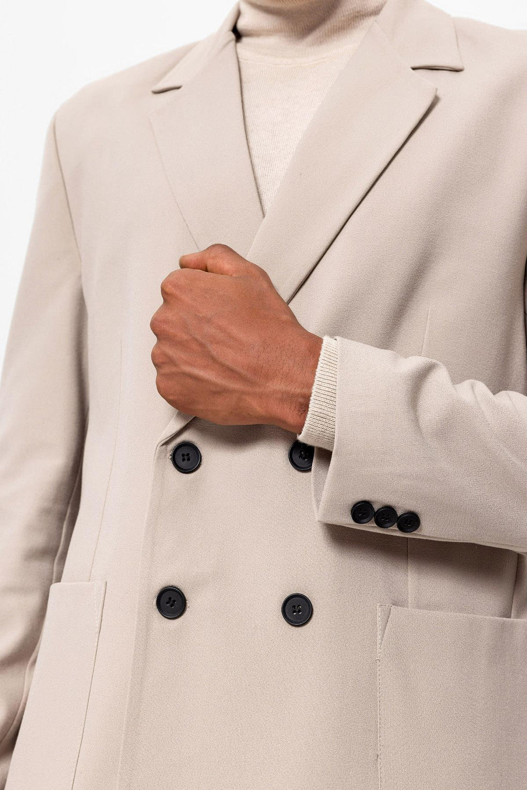ANT Antioch Open Beige Blazer Jacket with Pocket Flap - Guelph