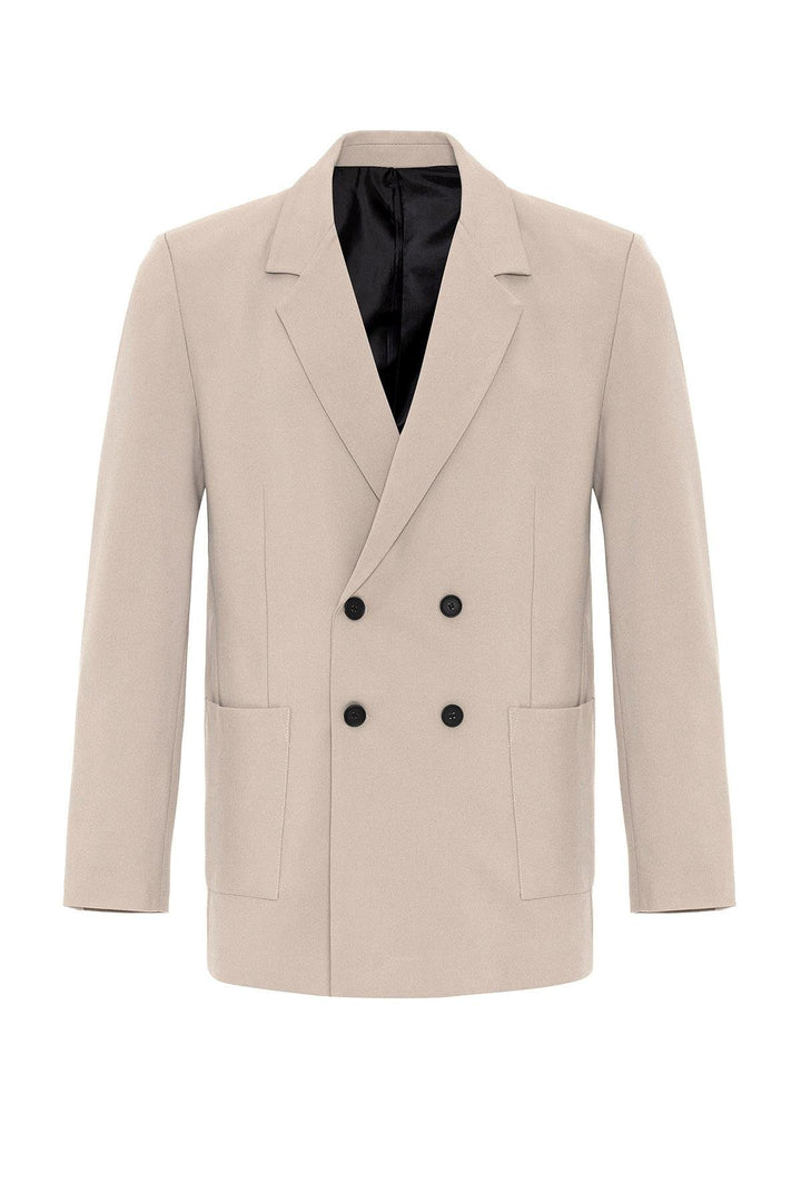 ANT Antioch Open Beige Blazer Jacket with Pocket Flap - Guelph