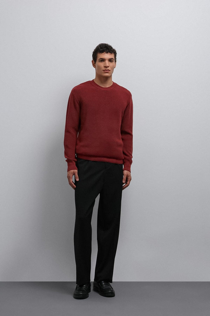 ANT Antioch Açık Bordo Dokulu Erkek Kazak - Hamilton