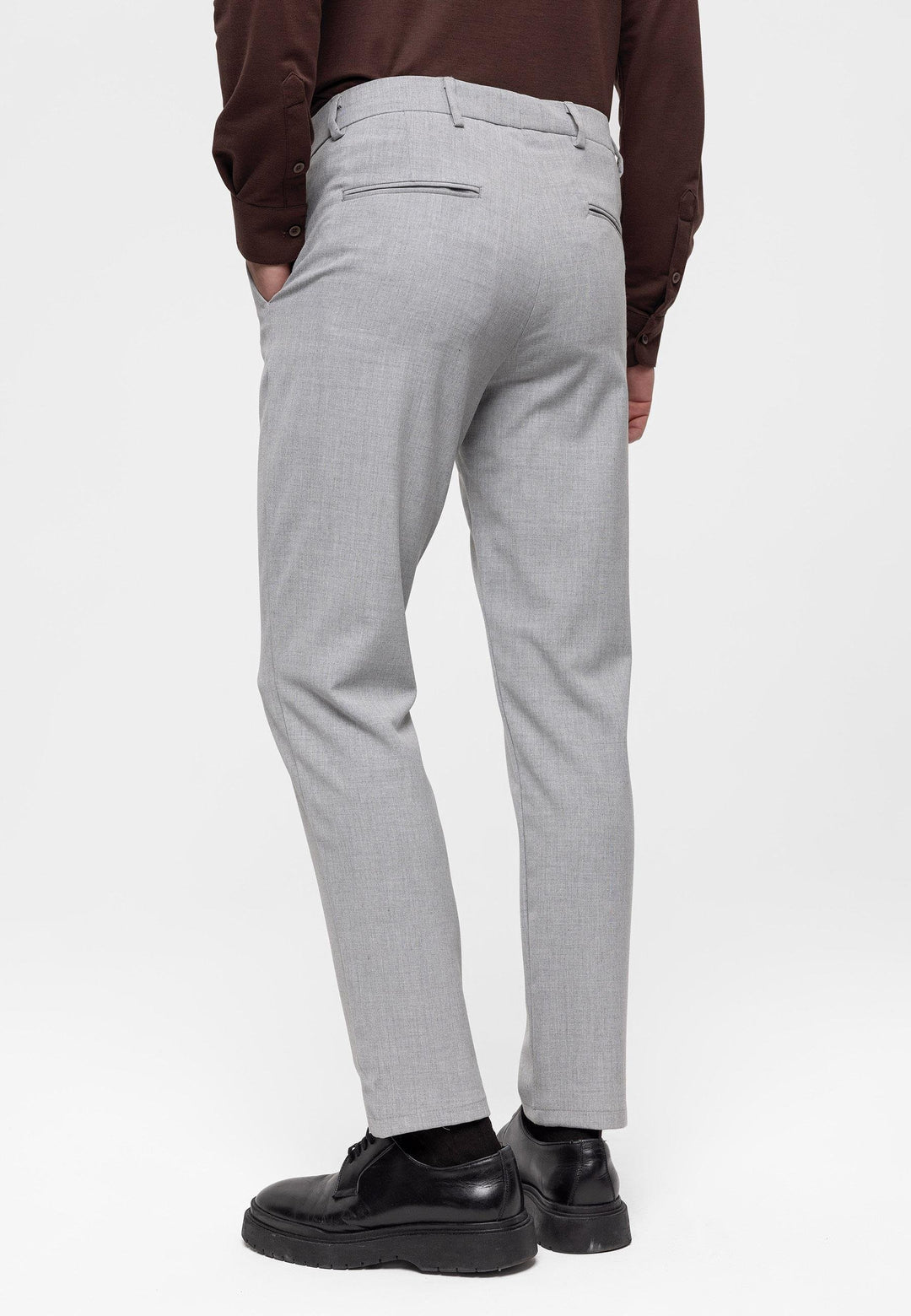 ANT Antioch Open Grey Men's Slim Fit Fabric Trousers - Galveston