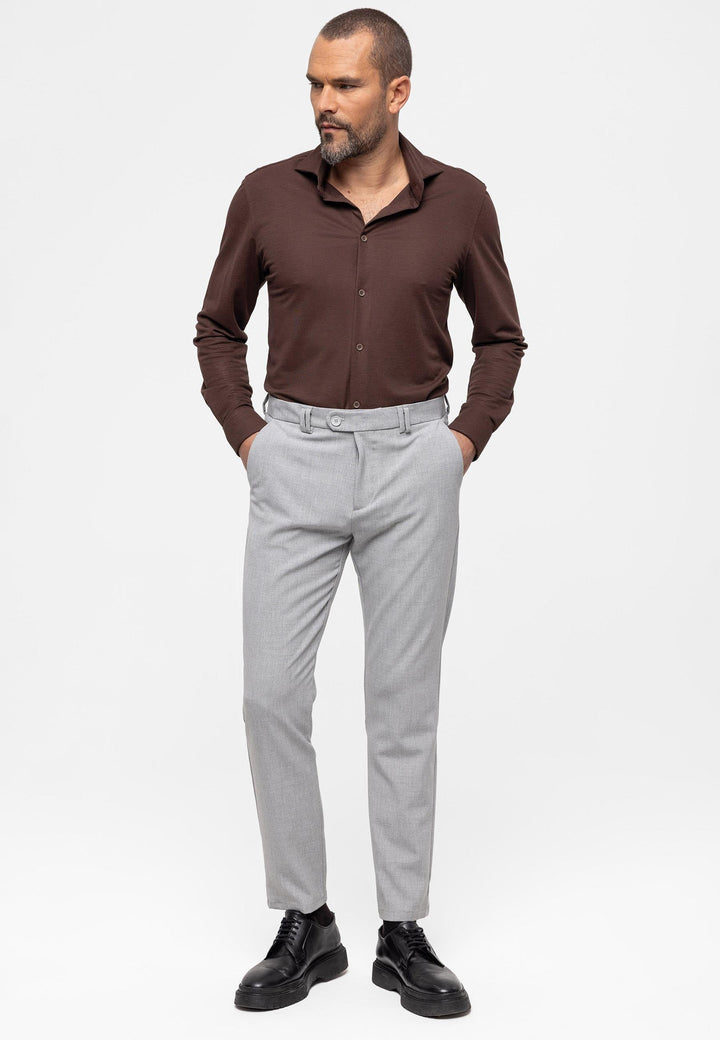 ANT Antioch Open Grey Men's Slim Fit Fabric Trousers - Galveston