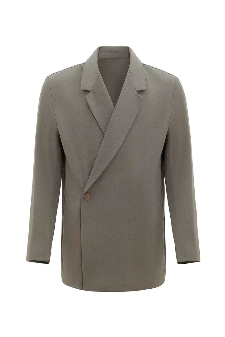 ANT Antioch Open Beige Cross Closure Hidden Pocket Men's Blazer Jacket - Edina