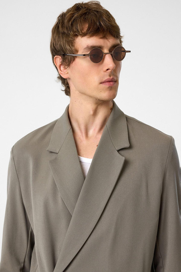 ANT Antioch Open Beige Cross Closure Hidden Pocket Men's Blazer Jacket - Tynaarlo