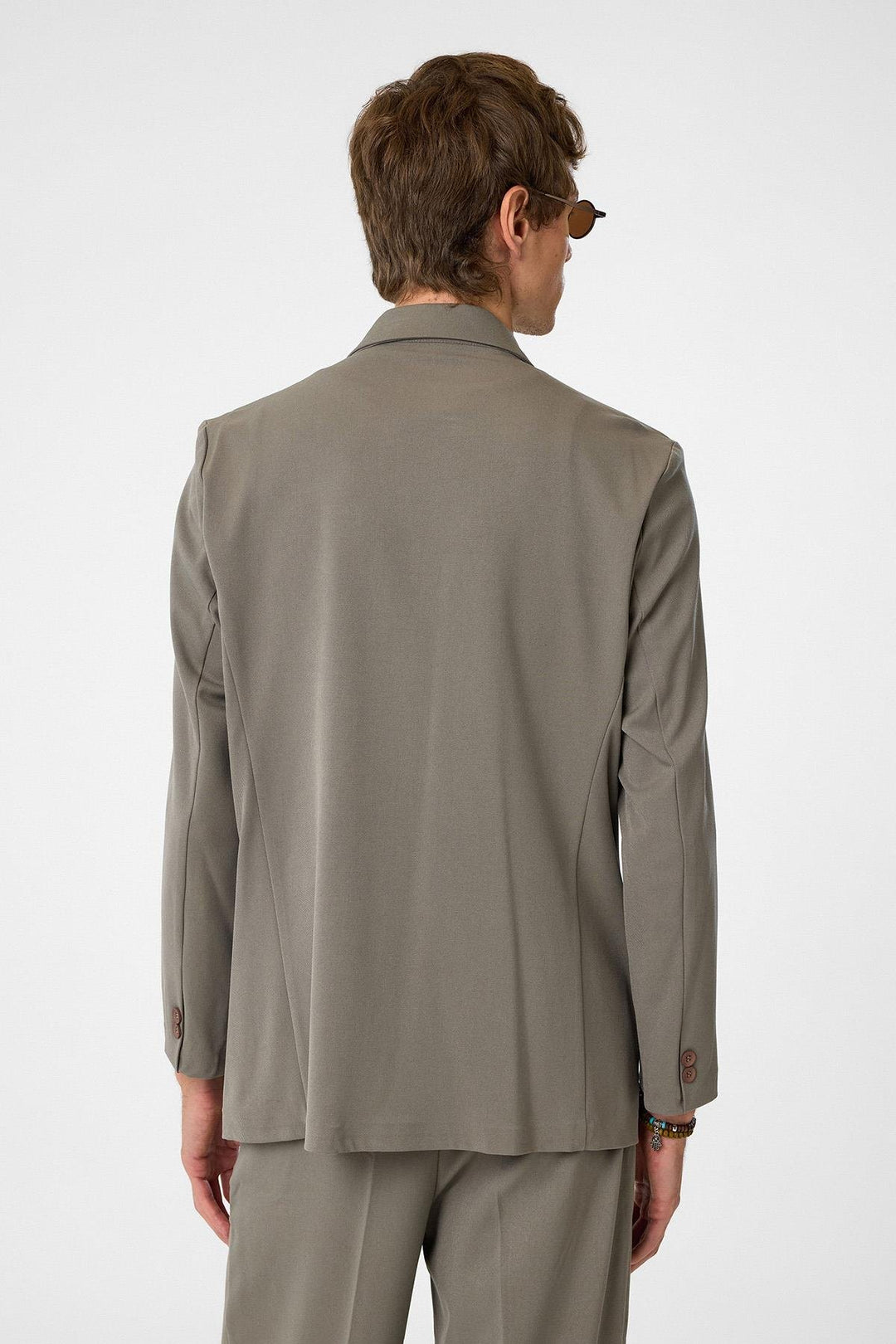 ANT Antioch Open Beige Cross Closure Hidden Pocket Men's Blazer Jacket - Edina