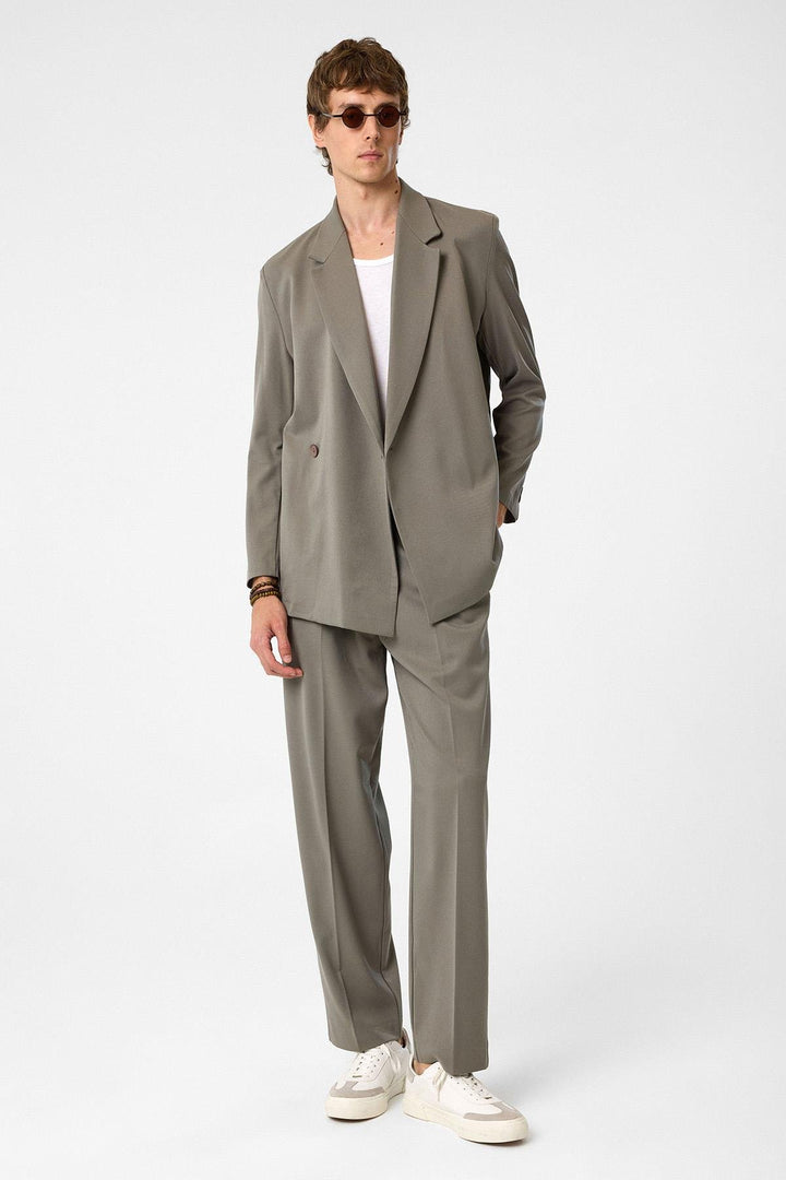 ANT Antioch Open Beige Cross Closure Hidden Pocket Men's Blazer Jacket - Edina