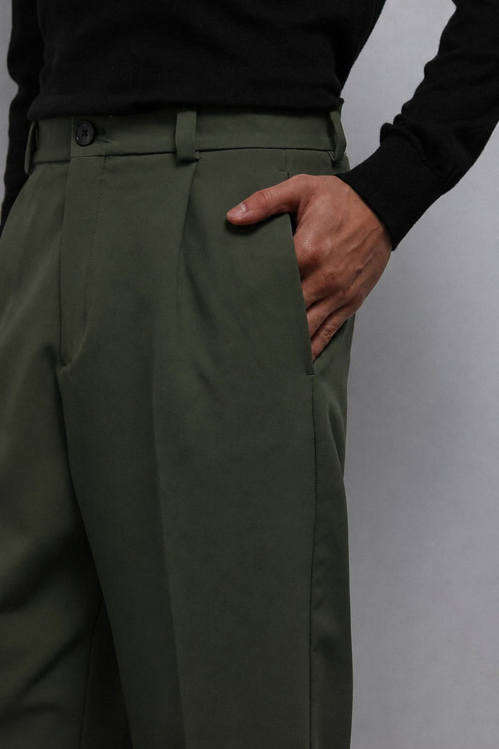ANT Antioch Açık Haki Relax Fit Baggy Pilili Erkek Pantolon - Algeciras
