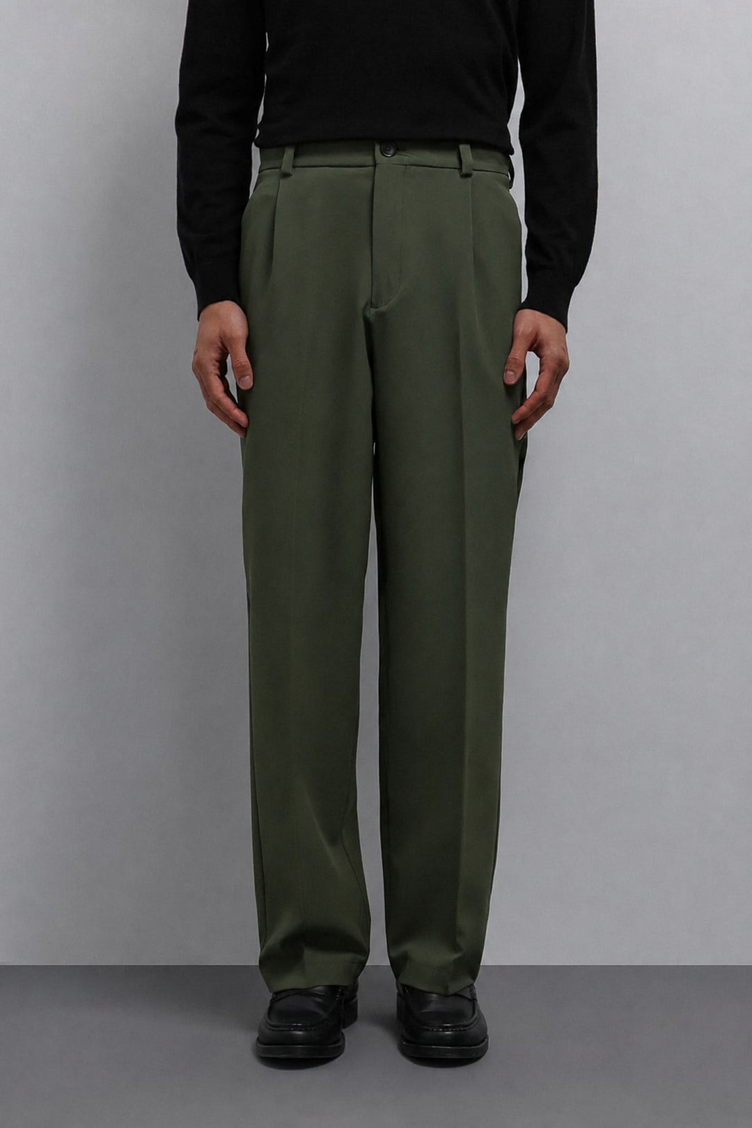 ANT Antioch Açık Haki Relax Fit Baggy Pilili Erkek Pantolon - Algeciras