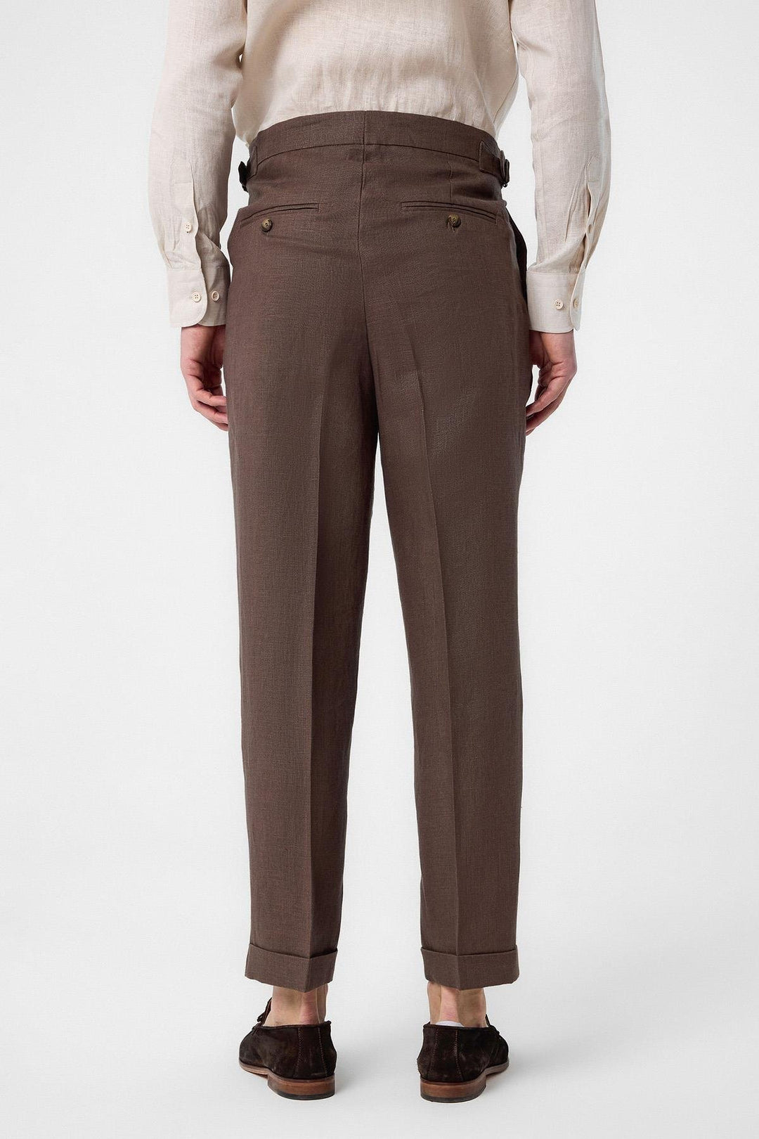 ANT Antioch Open Coffee 100% Linen Italian Cut Men's Pants - Santa Clara del Cobre