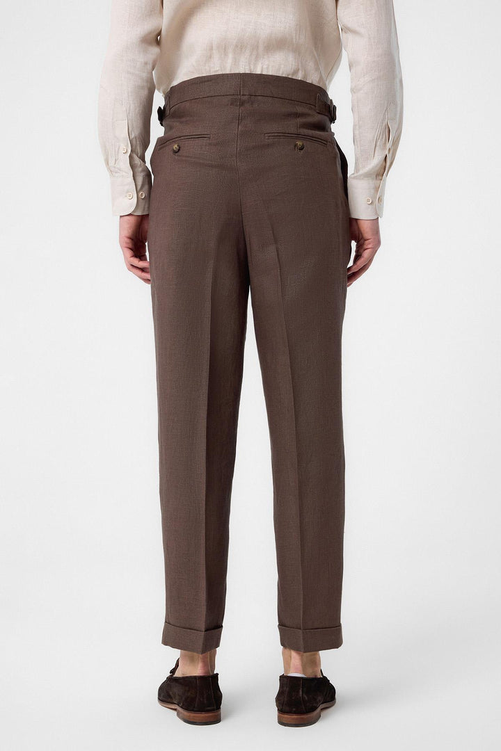 ANT Antioch Open Coffee 100% Linen Italian Cut Men's Pants - Moncton