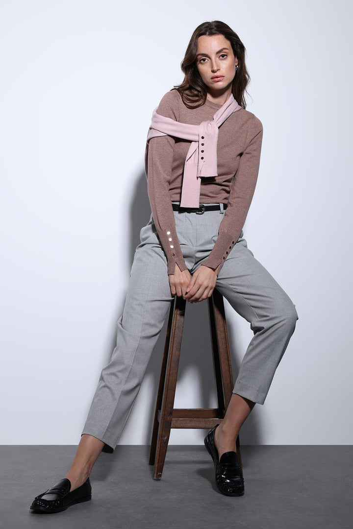 ANT Antioch Açık Kahve Basic Kadın Triko Kazak - Erkrath