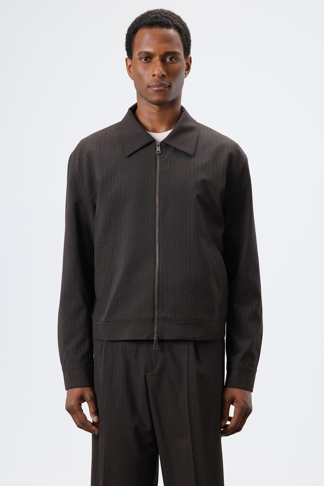 ANT Antioch Open Coffee Striped Seasonal Men's Coat - Waukegan