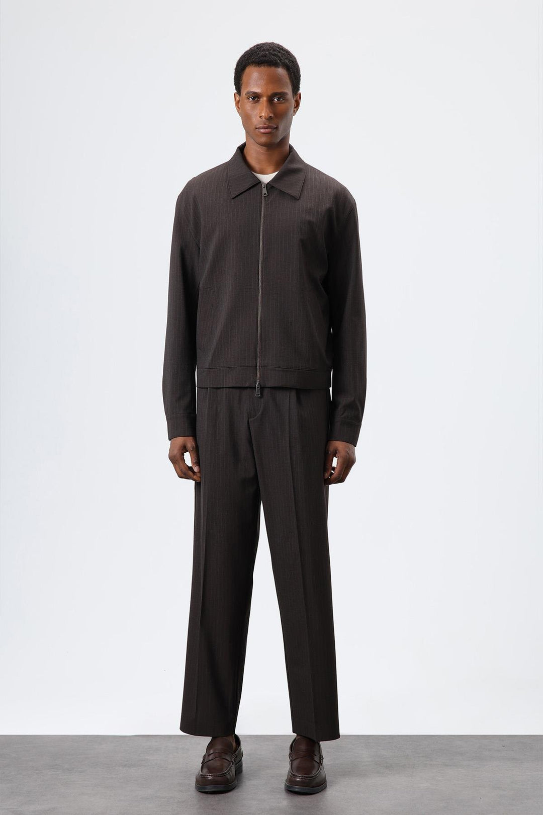 ANT Antioch Open Coffee Striped Seasonal Men's Coat - Waukegan