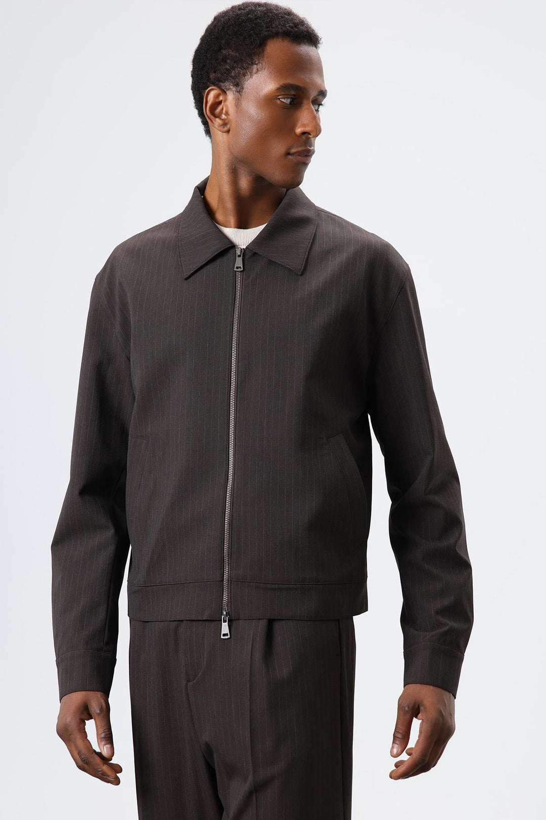 ANT Antioch Open Coffee Striped Seasonal Men's Coat - Waukegan