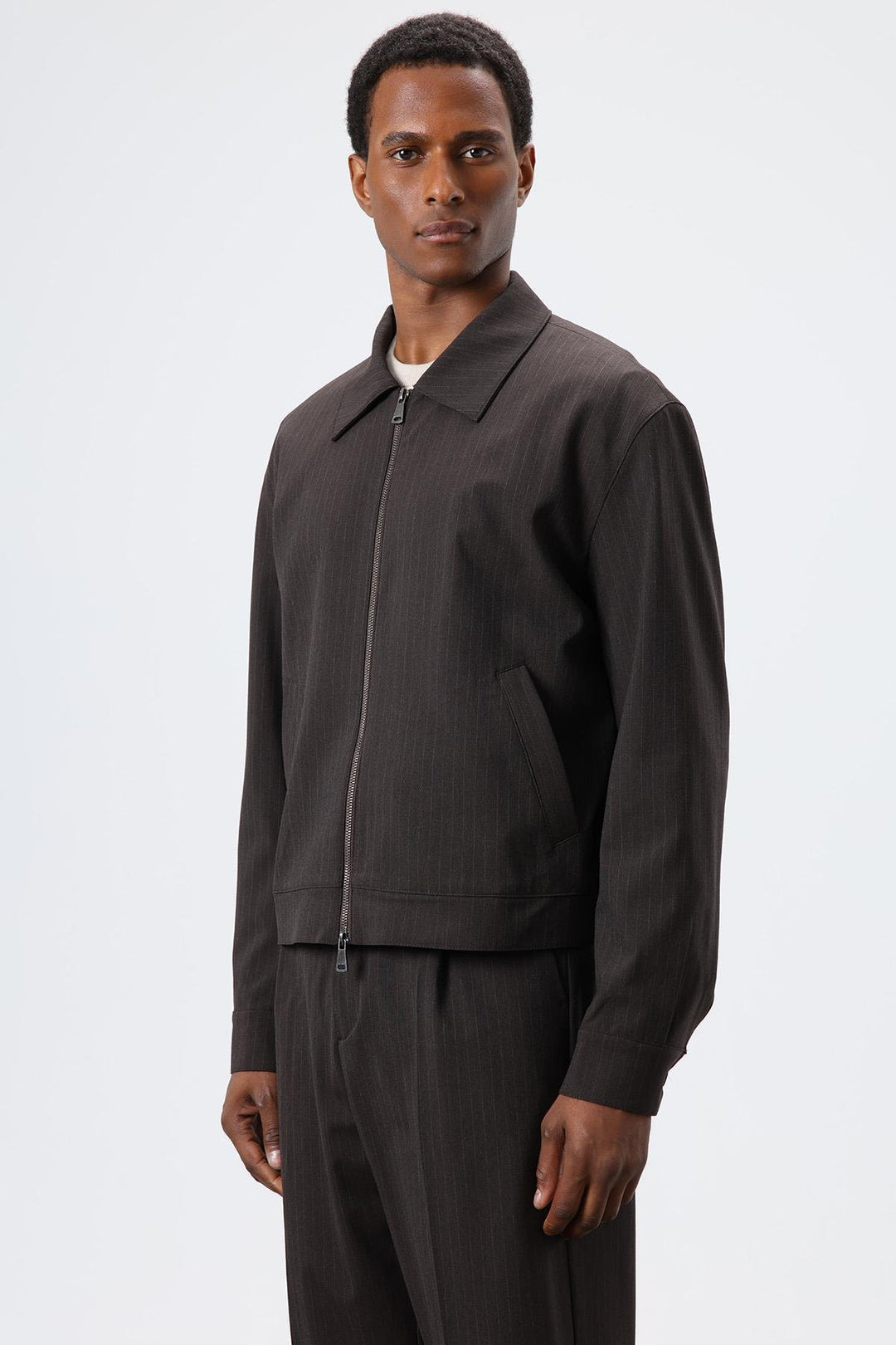 ANT Antioch Open Coffee Striped Seasonal Men's Coat - Waukegan