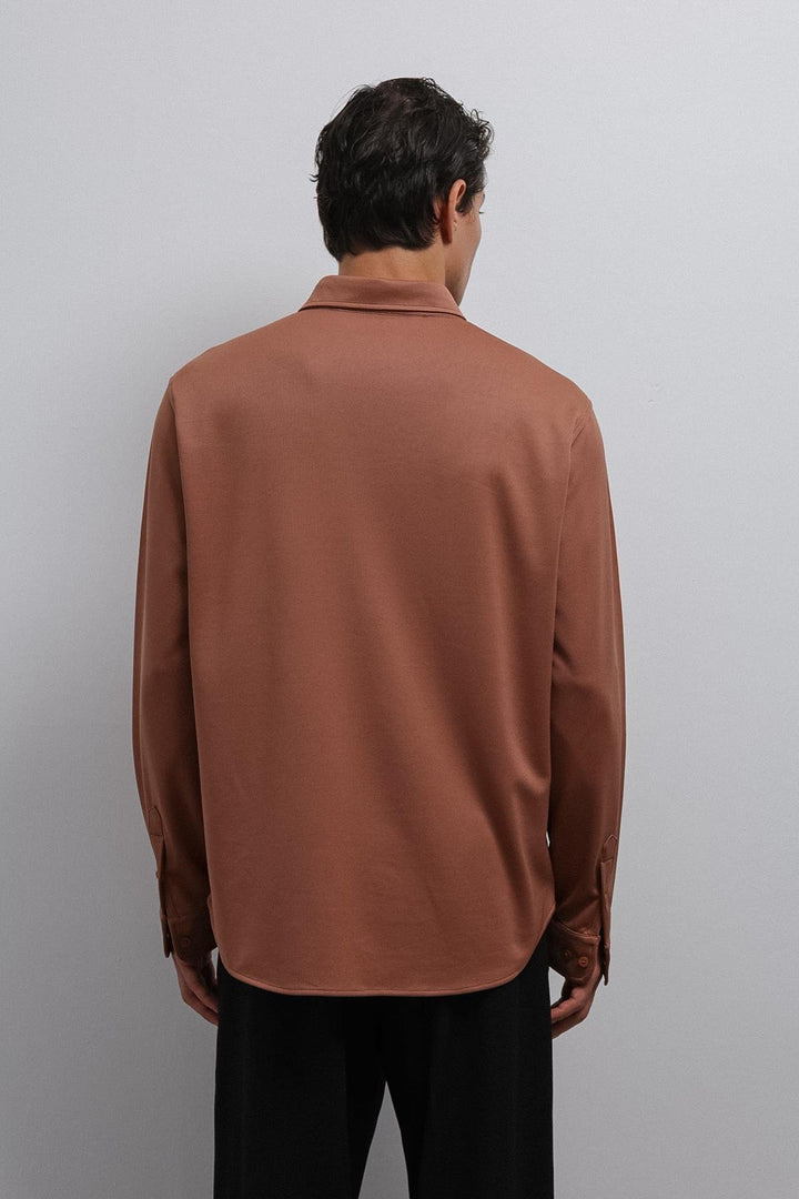 ANT Antioch Open Coffee Buttoned Collar Relax Fit Men's Shirt - Saint-Maur-des-Fossés