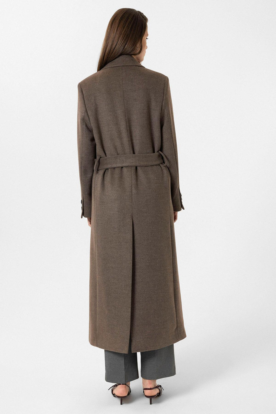 ANT Antioch Open Coffee Women's Belted Wrap Coat - Lufkin