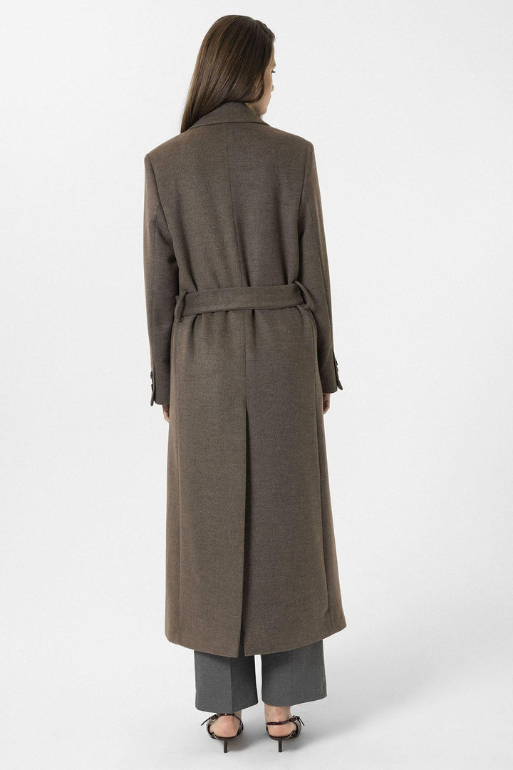 ANT Antioch Open Coffee Women's Belted Wrap Coat - Lufkin