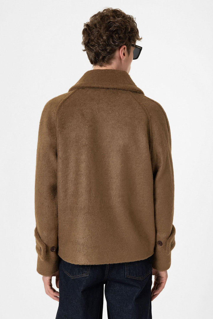 ANT Antioch Open Coffee Double Breasted Crop Fit Men's Coat - Eisenach