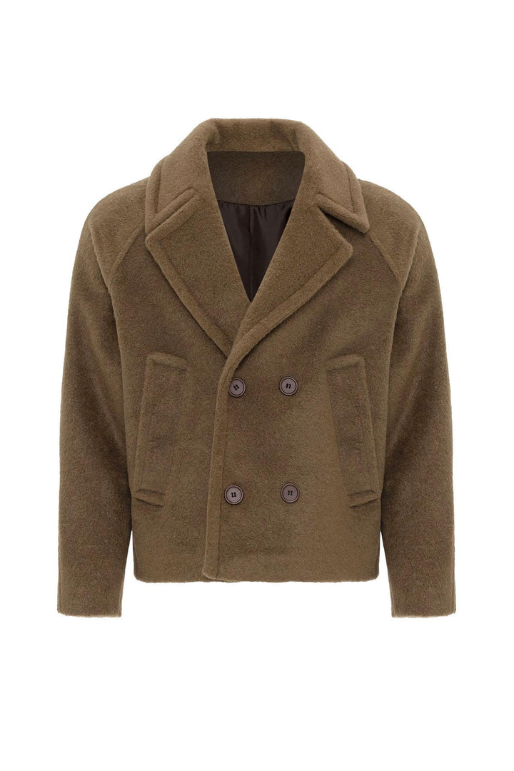 ANT Antioch Open Coffee Double Breasted Crop Fit Men's Coat - Eisenach
