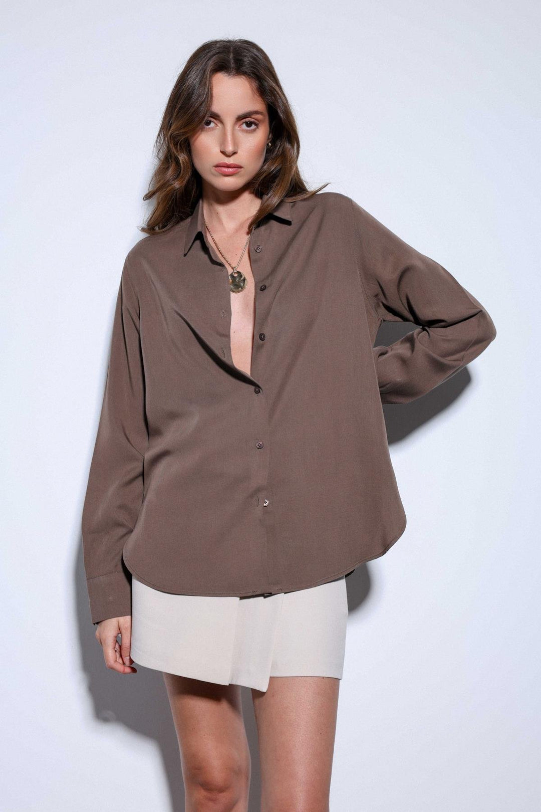 ANT Antioch Open Coffee Tencel Women's Shirt - South Gate