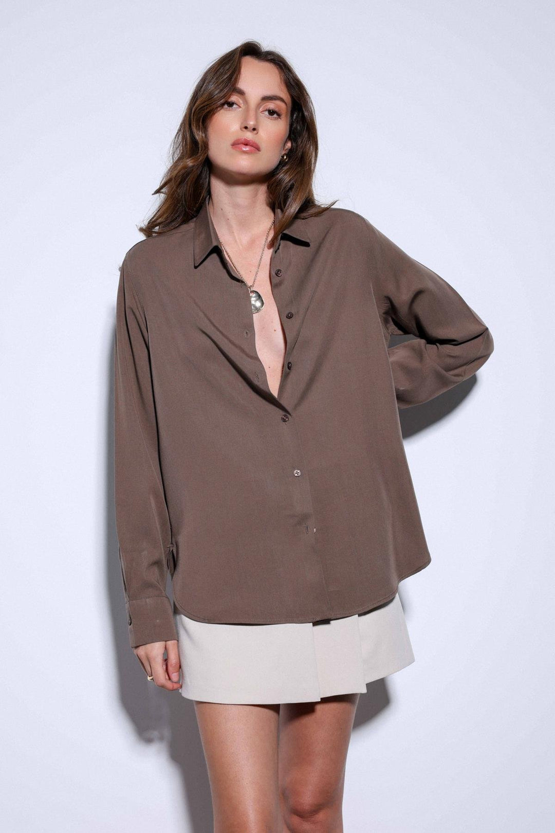 ANT Antioch Open Coffee Tencel Women's Shirt - Gladstone