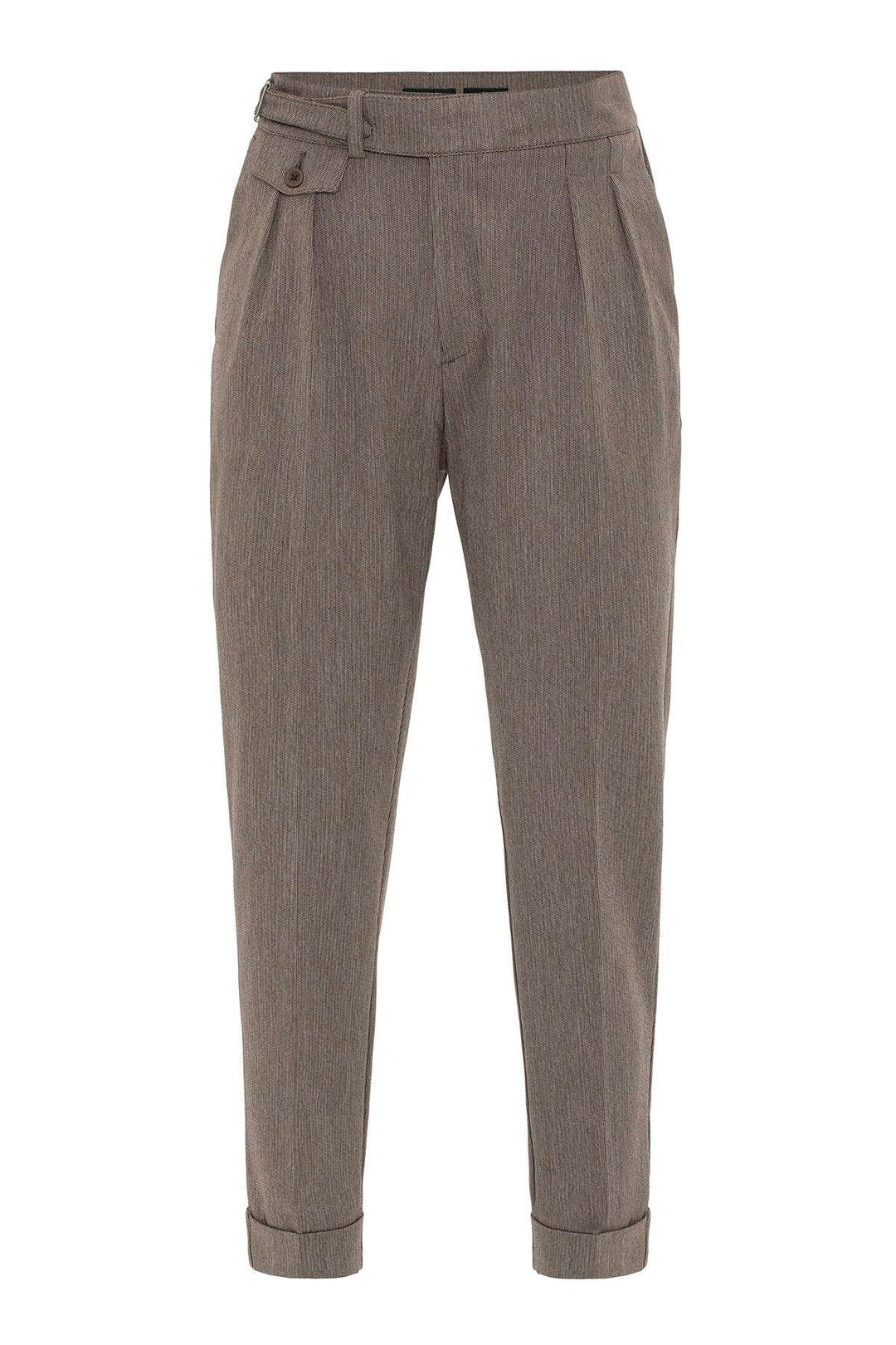 ANT Antioch Açık Kahve Toka Detaylı Yüksek Bel Erkek Pantolon - Modena