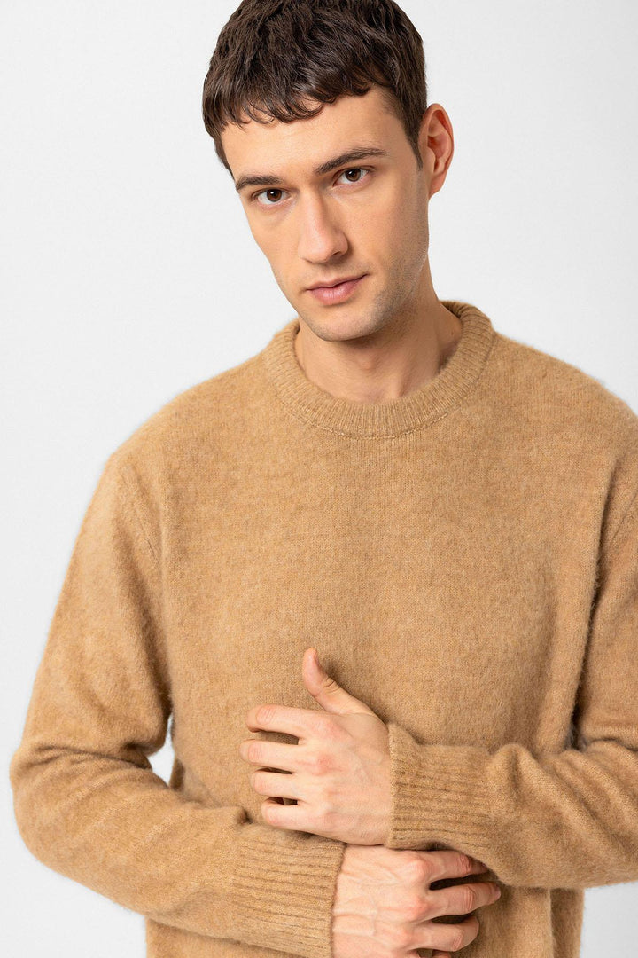 ANT Antioch Open Coffee Soft Textured Men's Sweater - Clichy