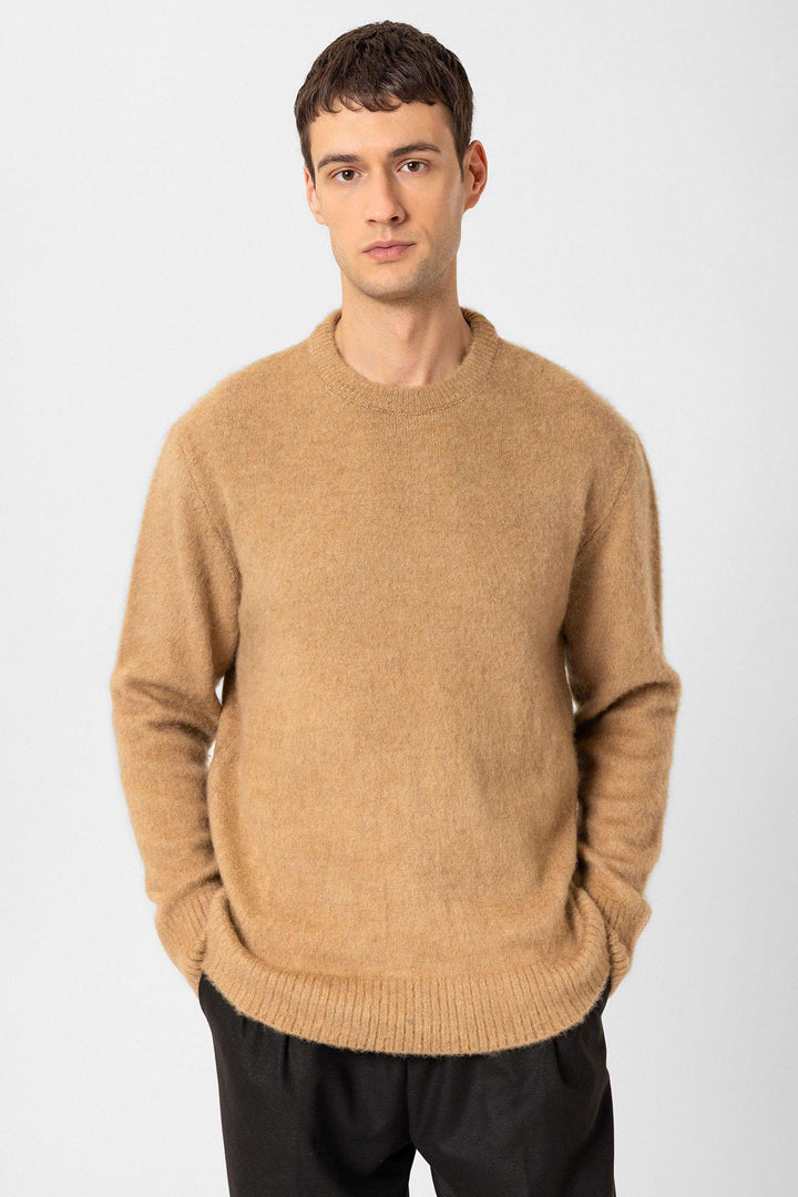 ANT Antioch Open Coffee Soft Textured Men's Sweater - Clichy