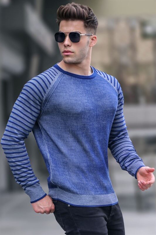 MDX Open Navy Blue Bike Collar Sweater 5766 - Liverpool