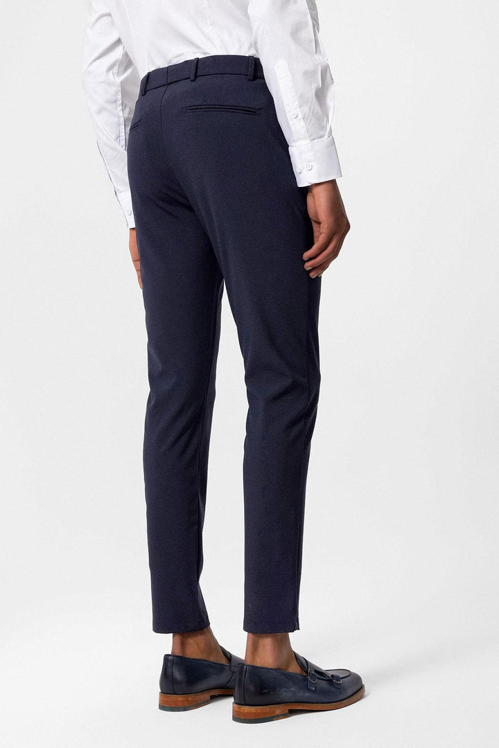 ANT Antioch Açık Lacivert Erkek Slim Fit Düz Aksesuarlı Kumaş Pantolon - Izmail