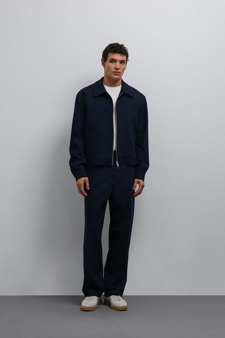 ANT Antioch Açık Lacivert Relax Fit Baggy Pilili Erkek Pantolon - Fribourg