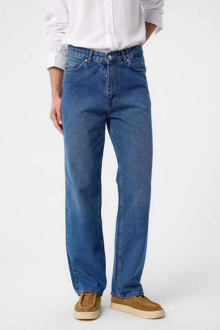 ANT Antioch Light Blue High Waisted Relaxed Fit Men's Jeans - Bridgeport